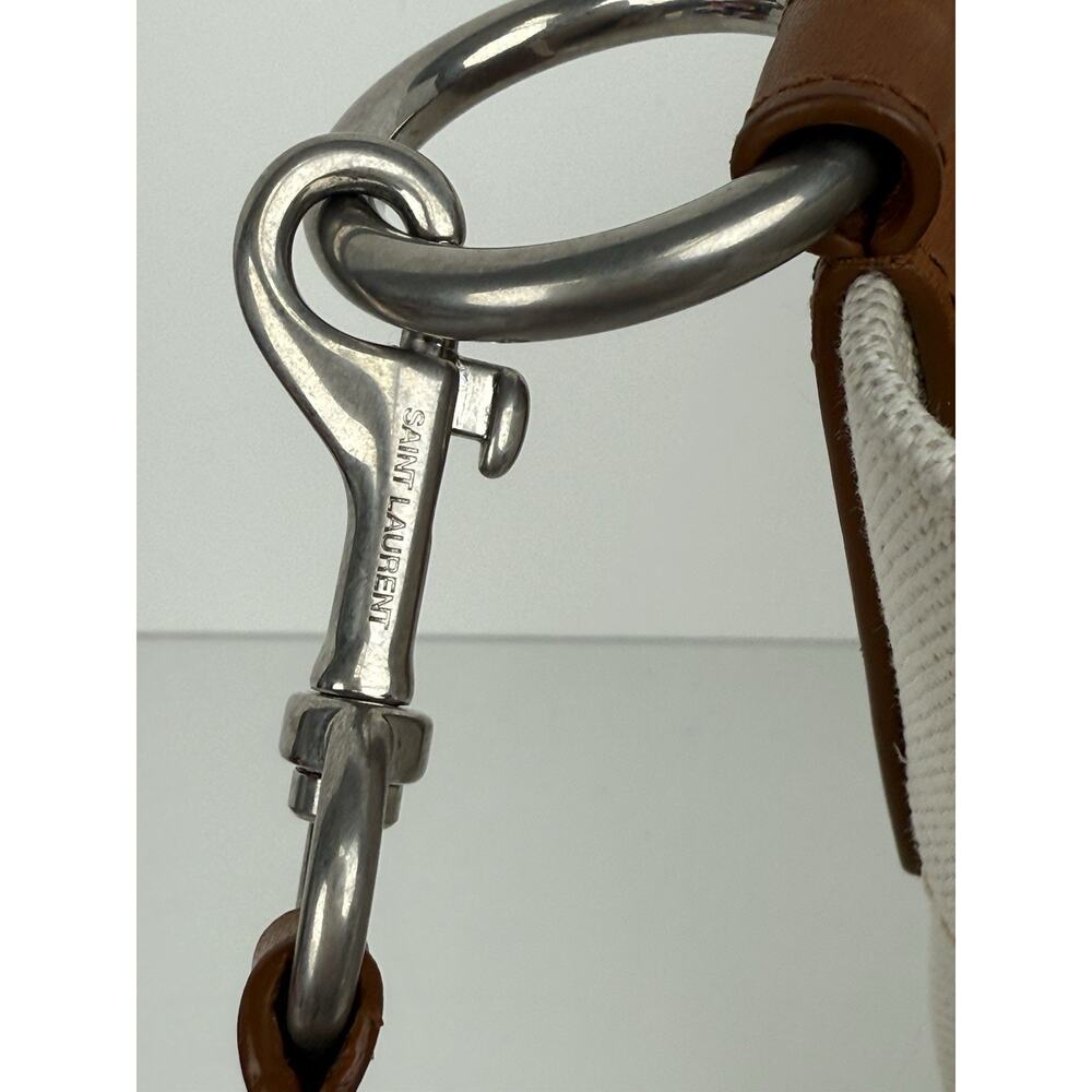 Saint Laurent Rive Gauche Linen Leather Women’s Bucket Bag in Beige - Picture 15 of 16